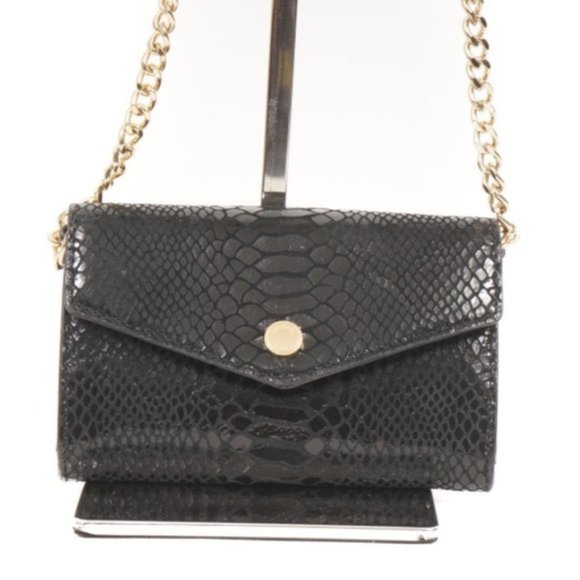 Michael Kors Handbags - Michael Kors Black Snake Leather Small Crossbody Bag